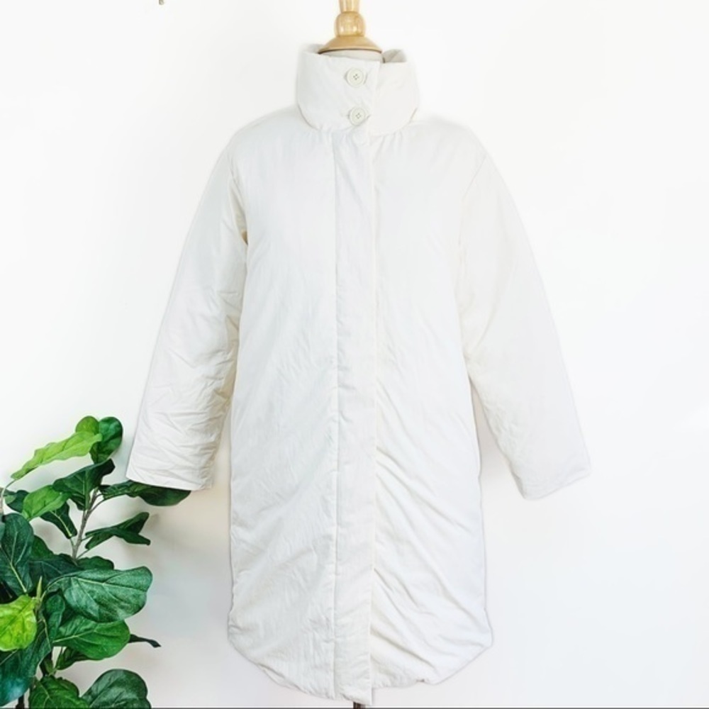 💋 Madewell Buffy puffer jacket white Ivory coat. Size S - Picture 4 of 12